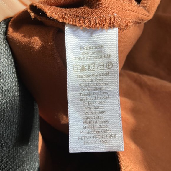 Everlane side zip stretch cotton pants orange size 16 - Picture 6 of 9